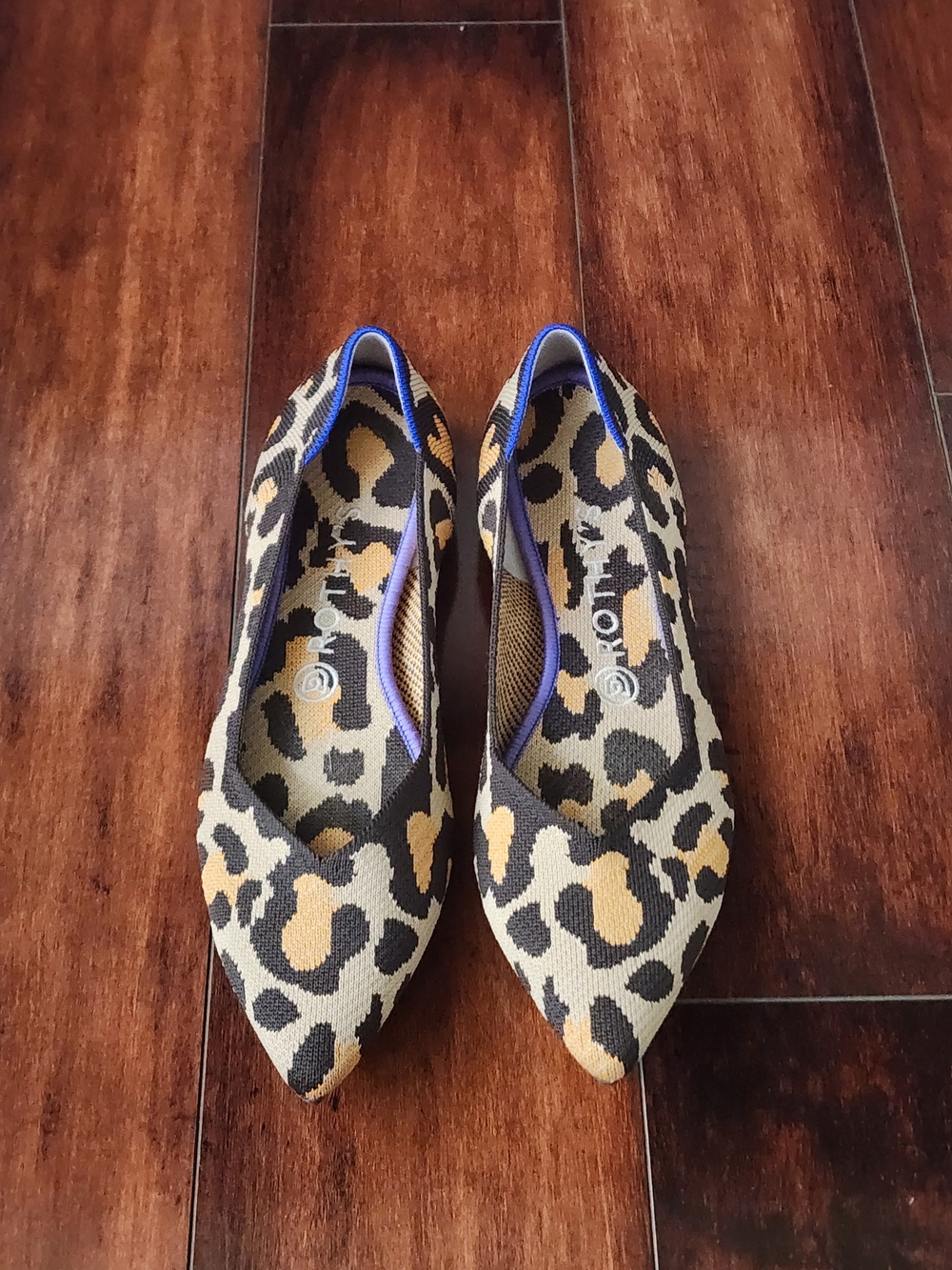 Rothy's The Point Leopard Print Knit Flats Women's W9 / US 9 EU 40 - Picture 2 of 8